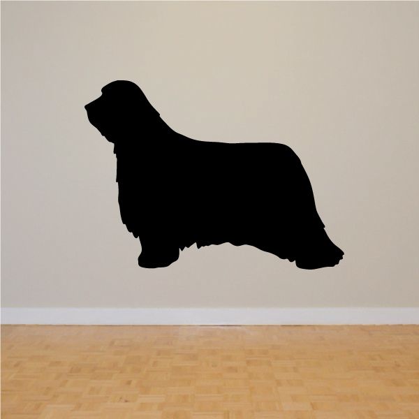 Bearded Collie decal, black dog silhouette