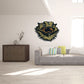 Bearded dragon lizard sticker with yellow-green scaly face and open mouth