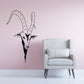 Bearded goat head wall decal with black line-art face