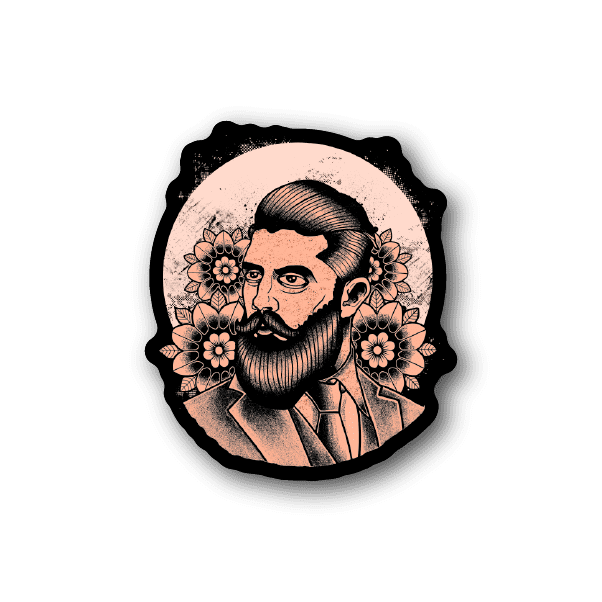 Image of Bearded Man Sticker