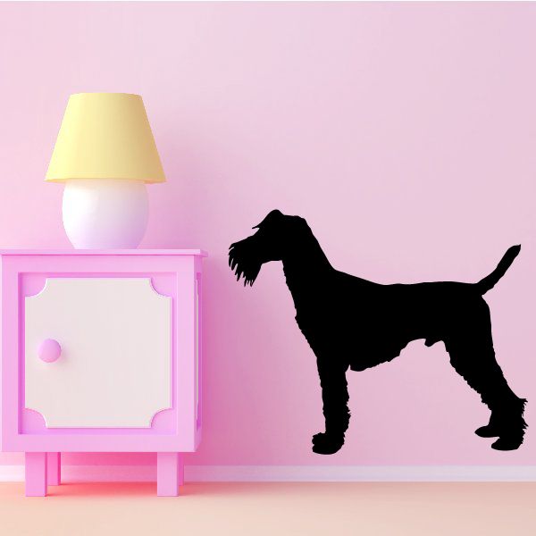Beau dog decal with a black standing dog silhouette