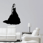 Standing bride wall decal, black dress silhouette