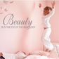 Wall decal text: Beauty is in the eye of the beholder, cursive
