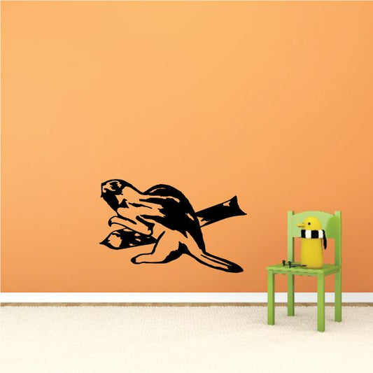 Image of Beaver And Log Decal