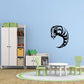 Bee larva wall decal with black and white cartoon design