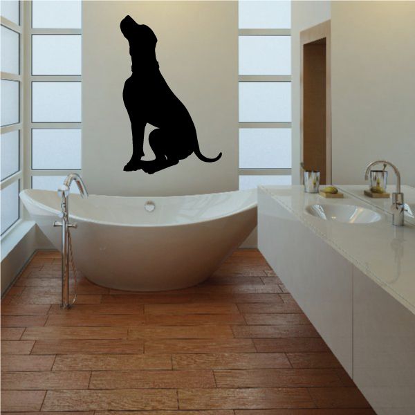 Begging coonhound silhouette wall decal