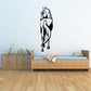 Arabian horse wall decal with black and white silhouette, rearing side view