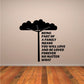 Black family quote wall decal with tree and cloud hearts design