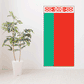 Belarus flag sticker: rectangular red and green with white ornament stripe