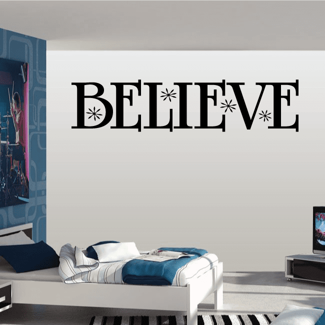 Image of Believe Snowy Quote Decal