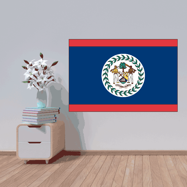 Image of Belize Flag Sticker 