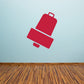 Red Christmas bell swinging decal with handle and small base