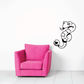 Rattle snake decal with bell tail, black and white line art