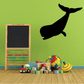 Beluga whale diving vinyl decal, black whale silhouette