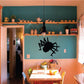 Black bending-legs spider decal with detailed body and long, arched legs, wall sticker