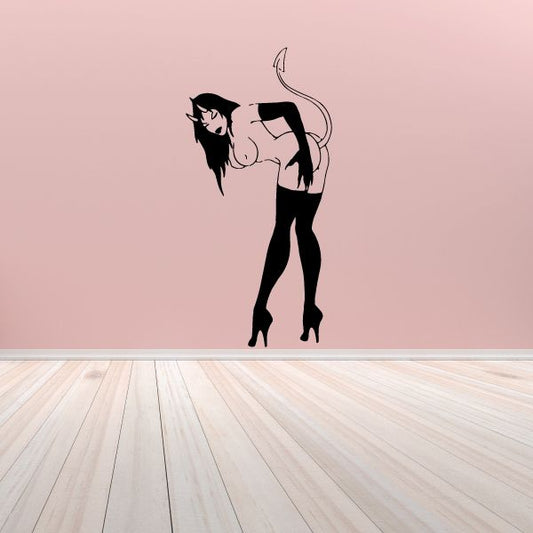 Image of Bent Over Devil Girl in Boots Decal