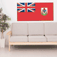 Flag sticker with Union Jack top and red crest shield