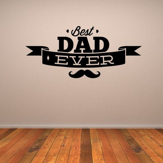 Image of Best Dad Ever Mustache Decal