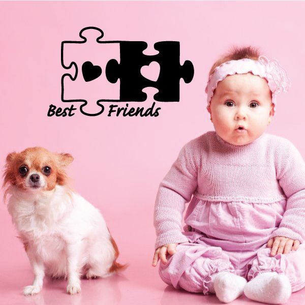 Heat puzzle decal with heart puzzle piece and 'Best Friends' lettering