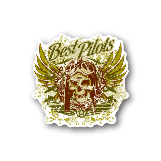 Image of Best Pilots Skull Sticker