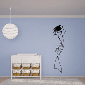Mermaid swimming tail decal with black outline