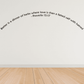 Wall decal with curved dark verse text, "Proverbs 15:17".