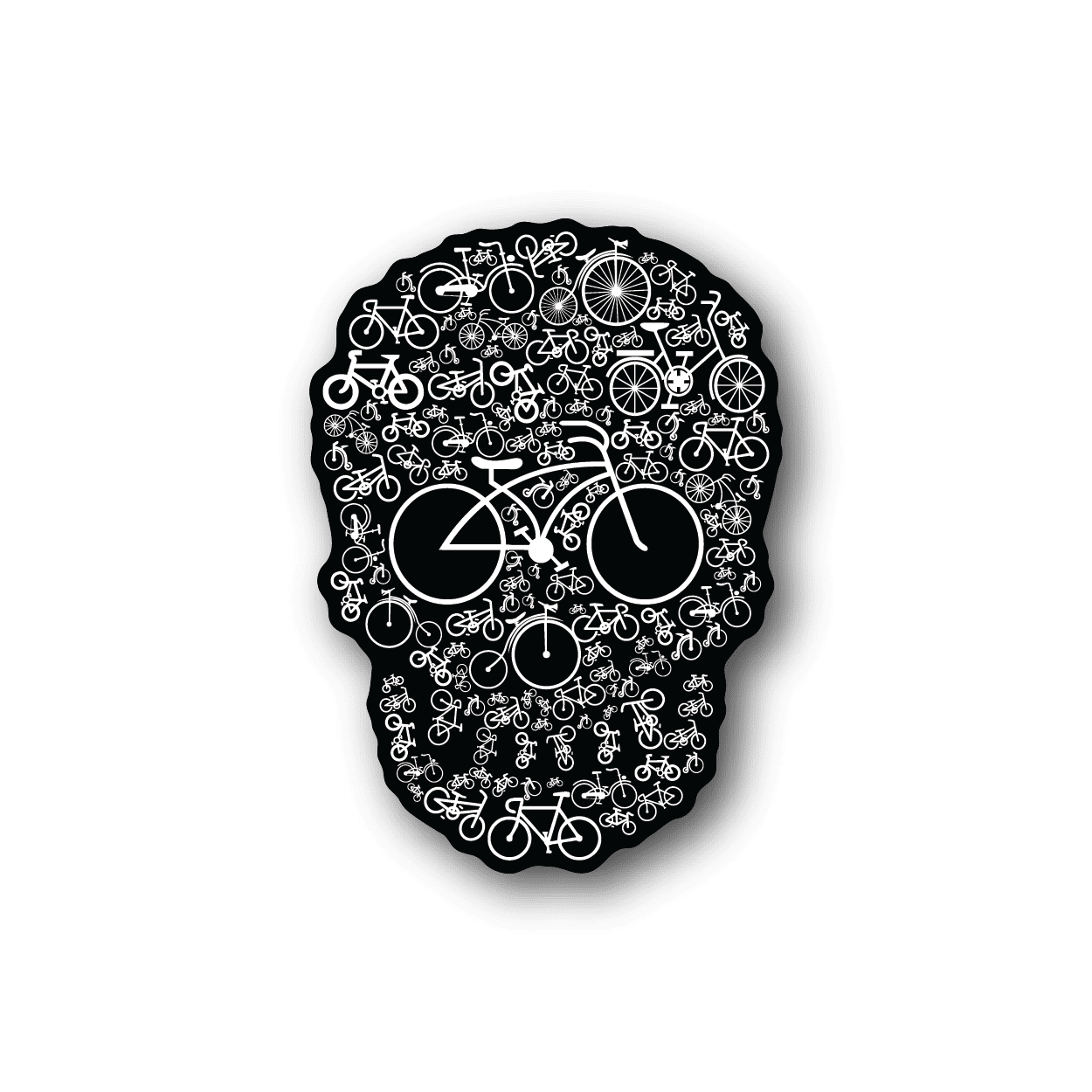 Image of Bicycle Skull Sticker