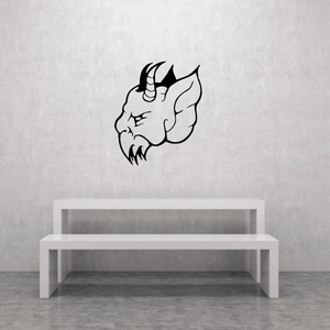 Masquerade mask decal with black devil face and large curled ears
