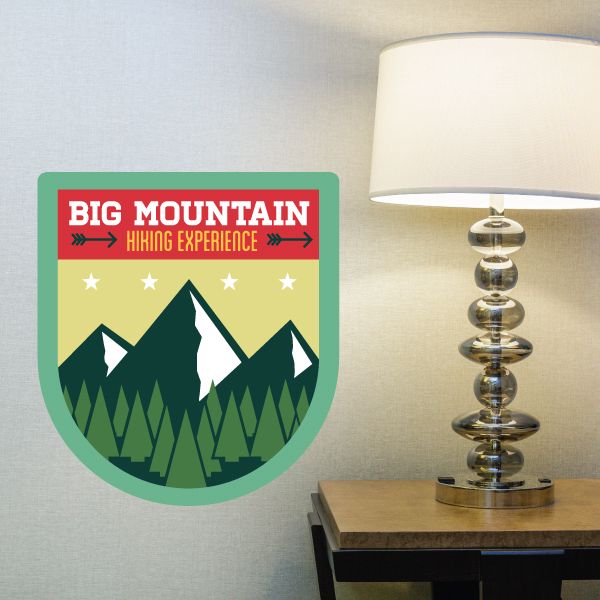 Image of Big Mountain Hiking Eperience Camp Badge Wall Decal - Vinyl Decal - Car Decal - Idcolor003
