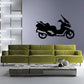 Black side view scooter vinyl decal with motorbike silhouette, clean cut shape