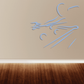 Billiard aiming at balls wall decal with blue cue and ball swirl lines
