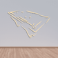 Billiard angled table decal with light outline and cue ball icon details