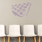 Purple billiard rack decal with ball circles and angled lines