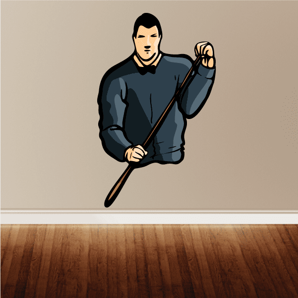 Image of Billiard Player Chalk Cue Stick Sticker