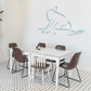Billiard player ready decal with blue outline billiards shot on wall