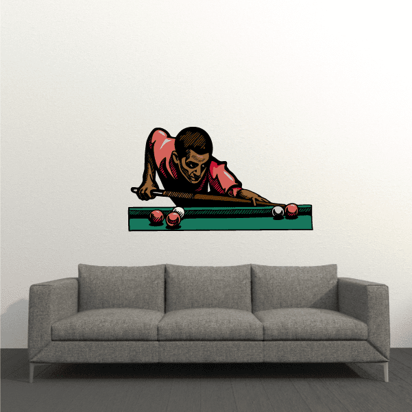 Image of Billiard Player Steady Shot Pose Sticker