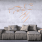 Billiard player strike ball wall decal, orange line art