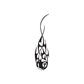 Flame-shaped 7 ball pool decal, black with white flame and swirl details