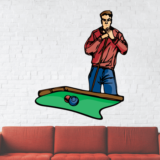 Image of Billiard Thinking Man Sticker