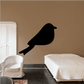 Black bird sitting wall decal