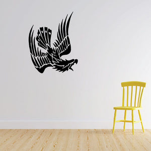 Bird wall decal vinyl featuring a black flying bird silhouette