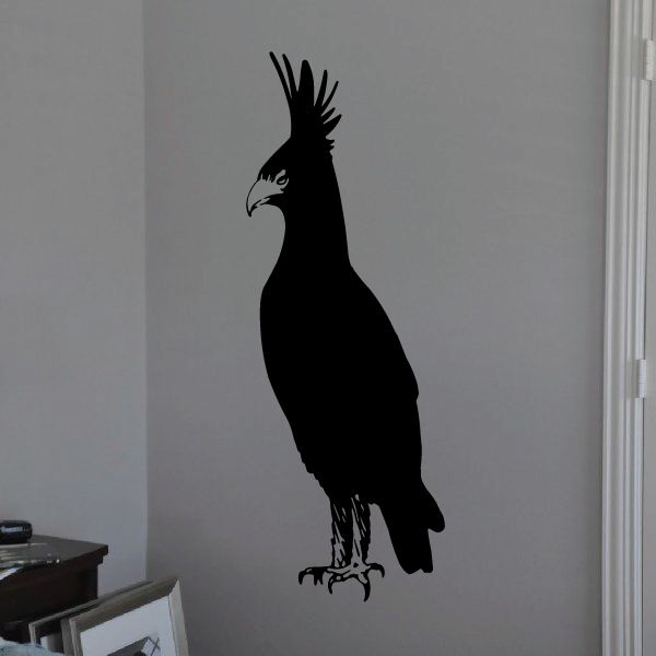 Bird wall decal with black cockatoo silhouette vinyl sticker for wall