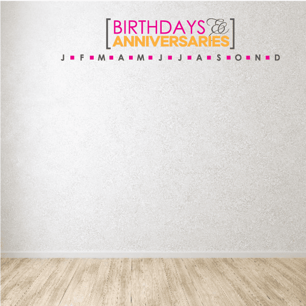 Image of Birthdays and Anniversaries Calendar Printed Die Cut Decal