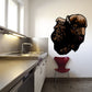 Buffalo head sticker with brown and black bison face in profile
