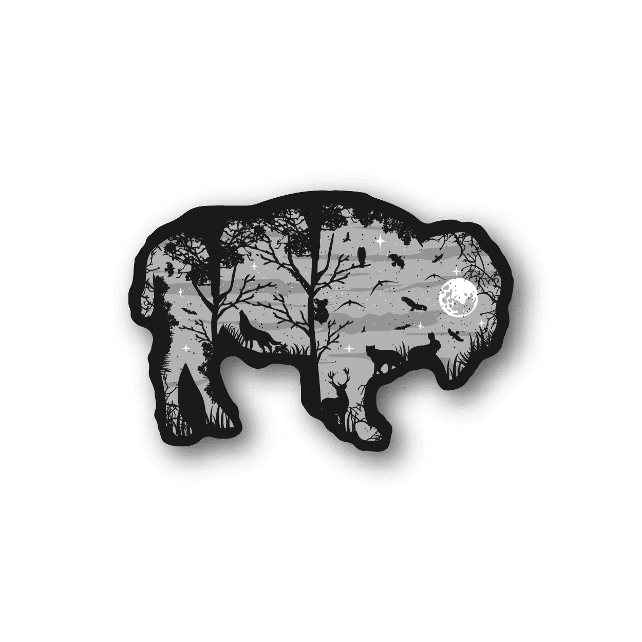 Image of Bison Nature Collage Sticker