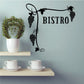 Vinyl wall decal with grape vine and BISTRO lettering