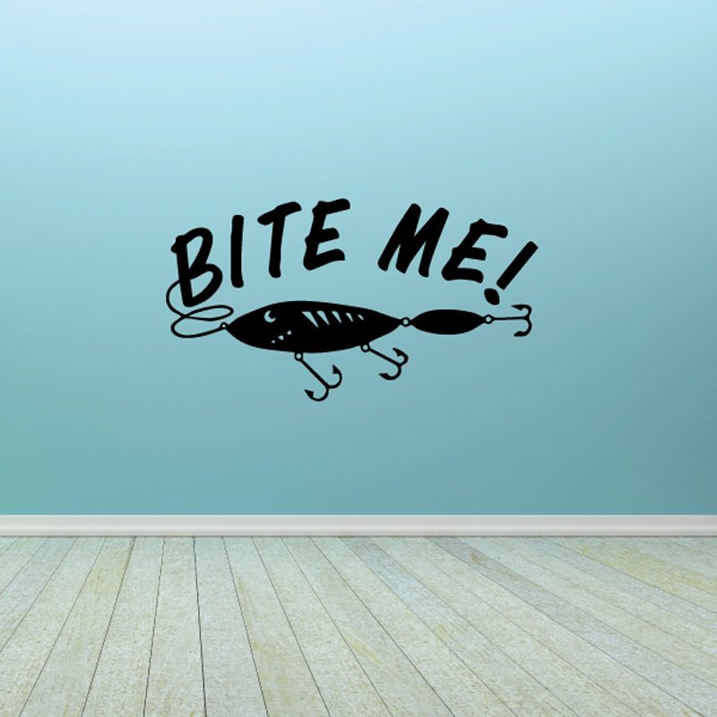 Image of Bite me lure hooks Wall Decal - Vinyl Decal - Car Decal - DC0016