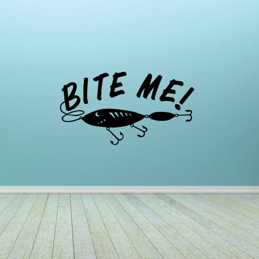 Image of Bite me lure hooks Wall Decal - Vinyl Decal - Car Decal - DC0016