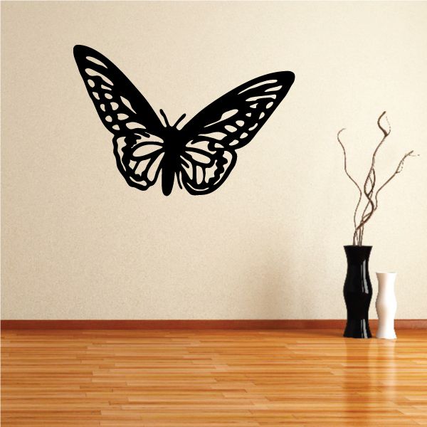 Image of Black and White In Flight Butterfly Decal