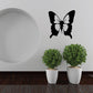 Black and white tailed butterfly decal, detailed wing silhouette